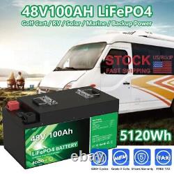 48V 100AH LiFePO4 Battery Pack With 16S 100A BMS Battery For RV Boat Golf Cart