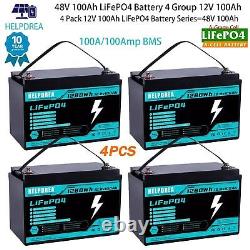 48V 100Ah 1280Wh LiFePO4 Lithium Battery Deep Cycle BMS For RV Marine Golf Cart