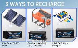 48V 100Ah Golf Cart Battery Lithium LiFePO4 Deep Cycle BMS for Solar RV Outdoor