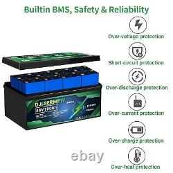 48V 100Ah LiFePO4 Deep Cycle Lithium Battery 5120Wh For Golf Cart Solar System