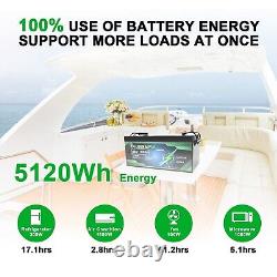 48V 100Ah LiFePO4 Deep Cycle Lithium Battery 5120Wh For Golf Cart Solar System