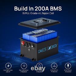 48V 100Ah LiFePO4 Golf Cart Battery 20A Charger Bluetooth Monitor Metal Case