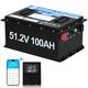 48v 100ah Lifepo4 Golf Cart Battery Metal Case Bluetooth Monitor Club Car Rv