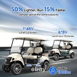48V 100Ah LiFePO4 Golf Cart Battery Metal Case Bluetooth Monitor Club Car RV