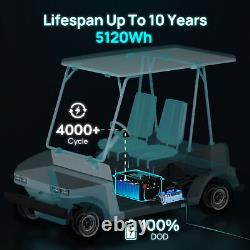 48V 100Ah LiFePO4 Golf Cart Battery Metal Case Bluetooth Monitor Club Car RV