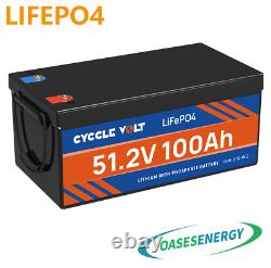 48V 100Ah LiFePO4 Lithium Battery 100A BMS for Golf cart EV RV 10 Year warranty