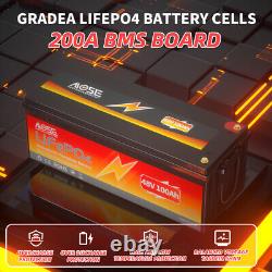 48V 100Ah LiFePO4 Lithium Battery 15000+ Deep Cycle 200A BMS Golf Cart RV Solar
