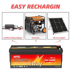 48V 100Ah LiFePO4 Lithium Battery 15000+ Deep Cycle 200A BMS Golf Cart RV Solar