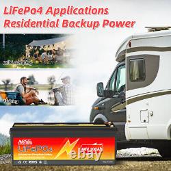 48V 100Ah LiFePO4 Lithium Battery 15000+ Deep Cycle 200A BMS Golf Cart RV Solar