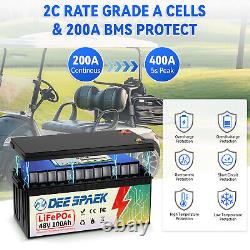 48V 100Ah LiFePO4 Lithium Battery 200A BMS 10000+Cycles Trolling Motor Golf Cart