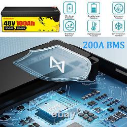 48V 100Ah LiFePO4 Lithium Battery 200A BMS for Golf cart RV EV 10 Year Life Span