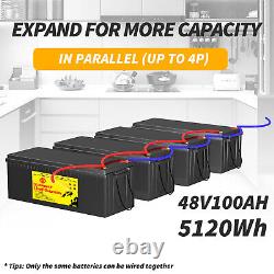48V 100Ah LiFePO4 Lithium Battery 200A BMS for Golf cart RV EV 10 Year Life Span