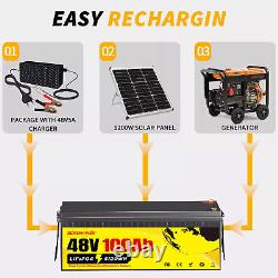 48V 100Ah LiFePO4 Lithium Battery 200A BMS for Golf cart RV EV 10 Year Life Span