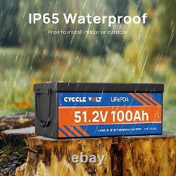 48V 100Ah LiFePO4 Lithium Battery Deep Cycle BMS for RV Golf Cart Solar System