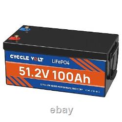 48V 100Ah LiFePO4 Lithium Battery Deep Cycle BMS for RV Golf Cart Solar System
