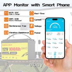 48V 100Ah LiFePO4 Lithium Bluetooth Golf Cart Battery Solar RV (4Pack 12V100Ah)