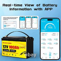 48V 100Ah LiFePO4 Lithium Bluetooth Golf Cart Battery Solar RV (4Pack 12V100Ah)