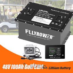 48V 100Ah LiFePO4 Lithium Golf Cart Battery Built-in 200A BMS with 20A Charger