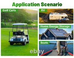 48V 100Ah LiFePO4 Lithium Golf Cart Battery Built-in 200A BMS with 20A Charger