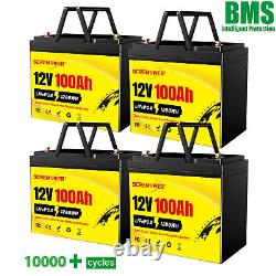 48V 100Ah LiFePO4 Lithium Golf Cart Battery Deep Cycle Solar RV (4Pack 12V100Ah)