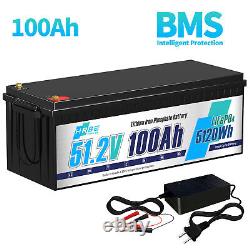 48V 100Ah Lifepo4 Lithium Battery Solar 200A BMS Boat Golf Cart VAN RV Camper