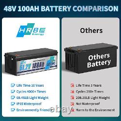 48V 100Ah Lifepo4 Lithium Battery Solar 200A BMS Boat Golf Cart VAN RV Camper