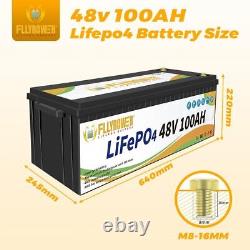 48V 100Ah Lithium Battery Golf cart LiFePO4 100A BMS 15000+ Deep Cycle Solar