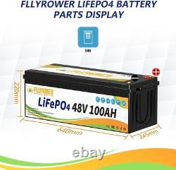 48V 100Ah Lithium Battery Golf cart LiFePO4 100A BMS 15000+ Deep Cycle Solar