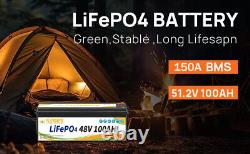 48V 100Ah Lithium Battery Golf cart LiFePO4 100A BMS 15000+ Deep Cycle Solar