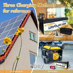 48V 100Ah Lithium Battery Golf cart LiFePO4 100A BMS 15000+ Deep Cycle Solar