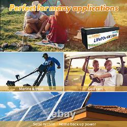 48V 100Ah Lithium Battery Golf cart LiFePO4 100A BMS 15000+ Deep Cycle Solar