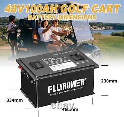48V 100Ah Lithium Golf Cart Battery, Built 200A BMS 15000+ Cycles 20A Charger