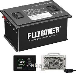 48V 100Ah Lithium Golf Cart Battery, Built 200A BMS 15000+ Cycles 20A Charger