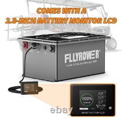 48V 100Ah Lithium Golf Cart Battery, Built 200A BMS 15000+ Cycles 20A Charger