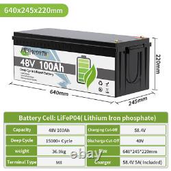 48V 100Ah Lithium Golf Cart Battery With BMS Trolling Motor Marine Camper Home