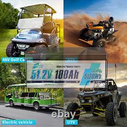 48V 100Ah Lithium Golf Cart Battery with 5A Charger Golf Cart Trolling Motor RV