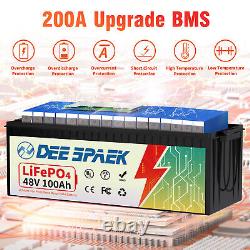 48V 100Ah Lithium LiFePO4 Battery 200A BMS 15000 Deep Cycle for Golf cart VAN RV