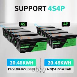 48V 100Ah Lithium LiFePO4 Battery 51.2V Deep Cycles RV Sloar Golf Carts BMS