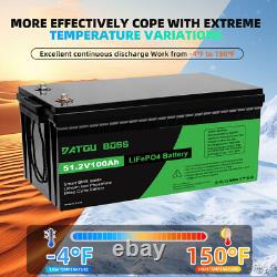 48V 100Ah Lithium LiFePO4 Battery 51.2V Deep Cycles RV Sloar Golf Carts BMS
