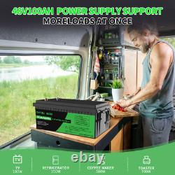 48V 100Ah Lithium LiFePO4 Battery 51.2V Deep Cycles RV Sloar Golf Carts BMS