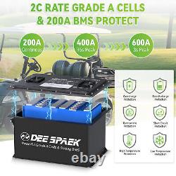 48V 105Ah Battery LiFePO4 Lithium Golf Cart 200A BMS 15000+Cycles +Monit+Charger
