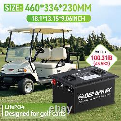 48V 105Ah Battery LiFePO4 Lithium Golf Cart 200A BMS 15000+Cycles +Monit+Charger