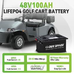 48V 105Ah Battery LiFePO4 Lithium Golf Cart 200A BMS 15000+Cycles +Monit+Charger
