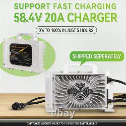 48V 105Ah Battery LiFePO4 Lithium Golf Cart 200A BMS 15000+Cycles +Monit+Charger