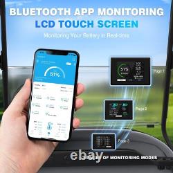 48V 105Ah Golf Cart Battery LiFePO4 Lithium Battery Charger Monitor Set 200A BMS