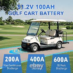 48V 105Ah Golf Cart LiFePO4 Lithium Battery 15000+Cycles 200A BMS + 20A Charger