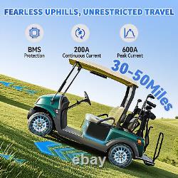 48V 105Ah Golf Cart LiFePO4 Lithium Battery 15000+Cycles 200A BMS + 20A Charger