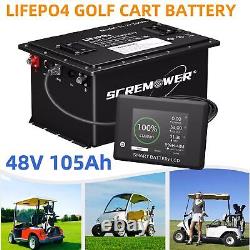48V 105Ah Golf Cart LiFePO4 Lithium Battery Club Car 200A BMS 15000+ Deep Cycles