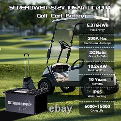 48V 105Ah Golf Cart LiFePO4 Lithium Battery Club Car 200A BMS 15000+ Deep Cycles