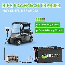 48V 105Ah Golf Cart Lithium LiFePO4 Battery 10Year Life+20A Charger for EZGO TXT